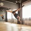 Stripper Dance Pole 45mm Spinning Static Dancing Pole with 88-108.1in Adjustable Height 551LBS Weight Capacity for Fitness Exercise Party Home Club Gy