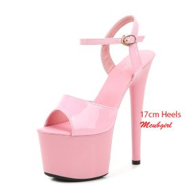 Mclubgirl Women Sexy Show Sandals 13 15 17 CM High Heels Sexy Platform Color Sandals Girls Shoe for Party Club Drop Sale LFD (Color: 181-14-PINK, size: 39.0)