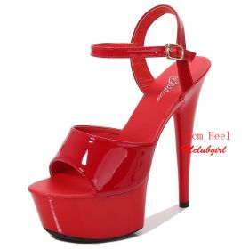 Mclubgirl Women Sexy Show Sandals 13 15 17 CM High Heels Sexy Platform Color Sandals Girls Shoe for Party Club Drop Sale LFD (Color: 8661-1-RED, size: 39.0)