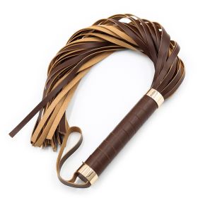 Bondage Flogger Flirting PU Leather Whip Bdsm Spanking Flogger Tassel Bondage Restraints Sex Toys For Couples Woman Adult Games (Color: Golden)